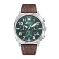 Montre Rafale Solo Display COACH Chrono Vert Cuir Marron 666026