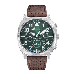 Montre Rafale Solo Display COACH Chrono Vert Cuir Marron 666026