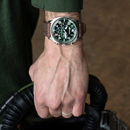 Montre Rafale Solo Display 666026 COACH Chronographe Vert Cuir Marron