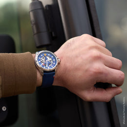 Montre Automatique Cuir Bleu A8-100ED-668131