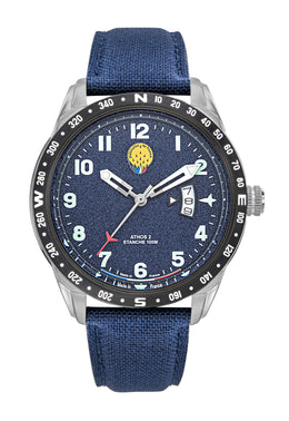 Montre Athos2 668139 Quartz Bleu Bracelet Tissé