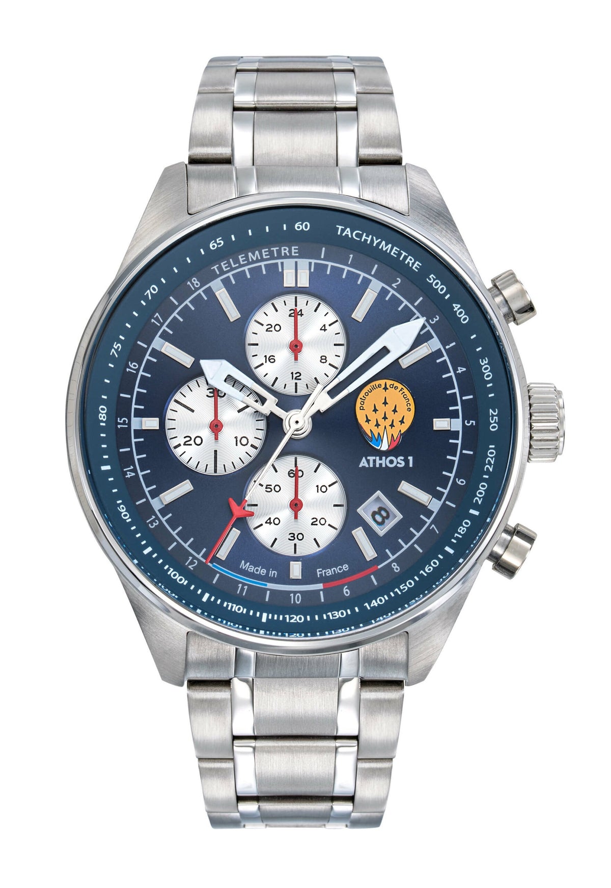 Montre Chronographe Athos 1 Bleu Bracelet Acier A1-100L-668149