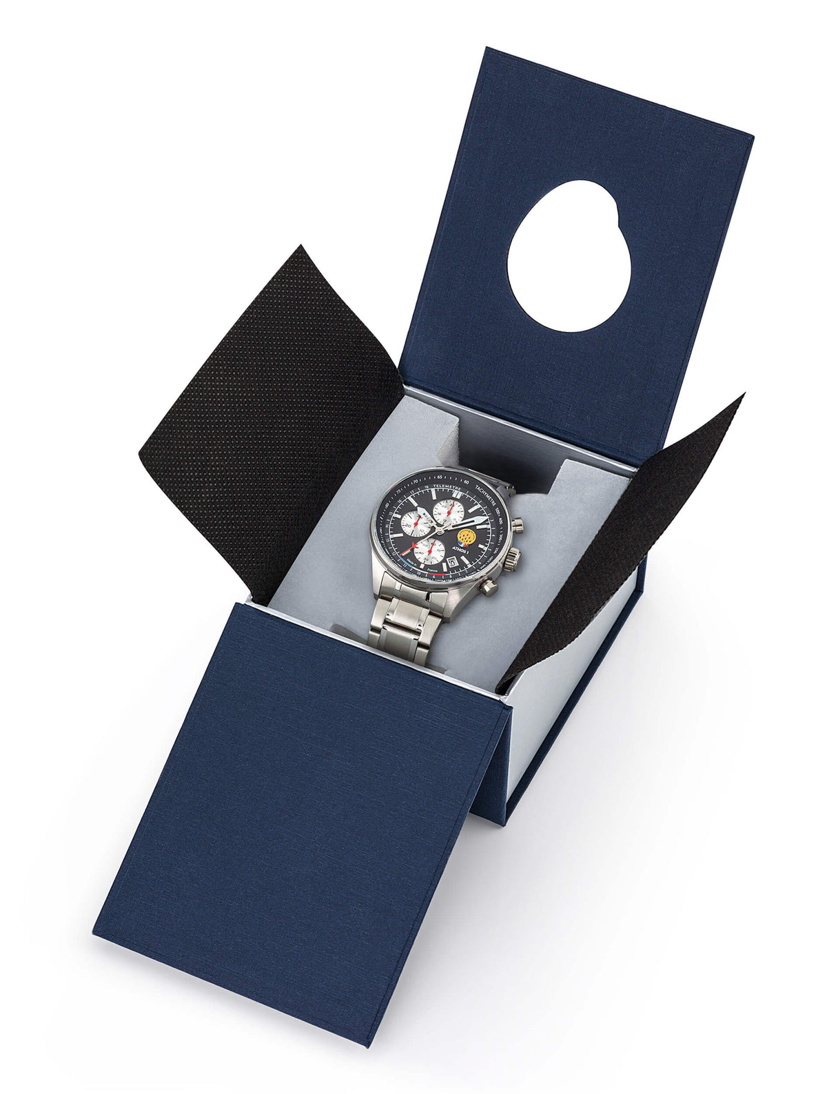 Montre Chronographe Athos 1 Cadran Noir Bracelet Acier A1-100L-668151