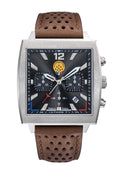 Montre Athos7 668159 Chronographe Noir Cuir Marron