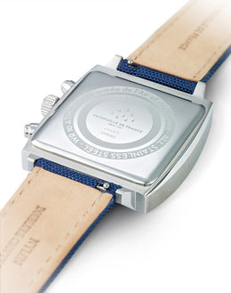 Montre Athos7 668160 Chronographe Gris et Bleu Bracelet Tissé
