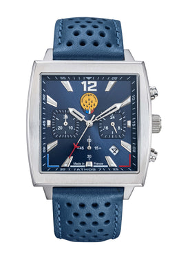 Montre Athos7 668161 Chronographe Cuir Bleu