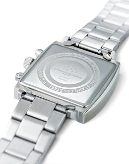 Montre Athos7 668163 Chronographe Acier Gris et Bleu