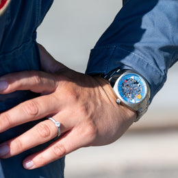 Montre Aviatrice 668801 Automatique Bleu Clair Acier