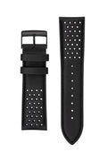 Bracelet Cuir Noir Perforé 24mm