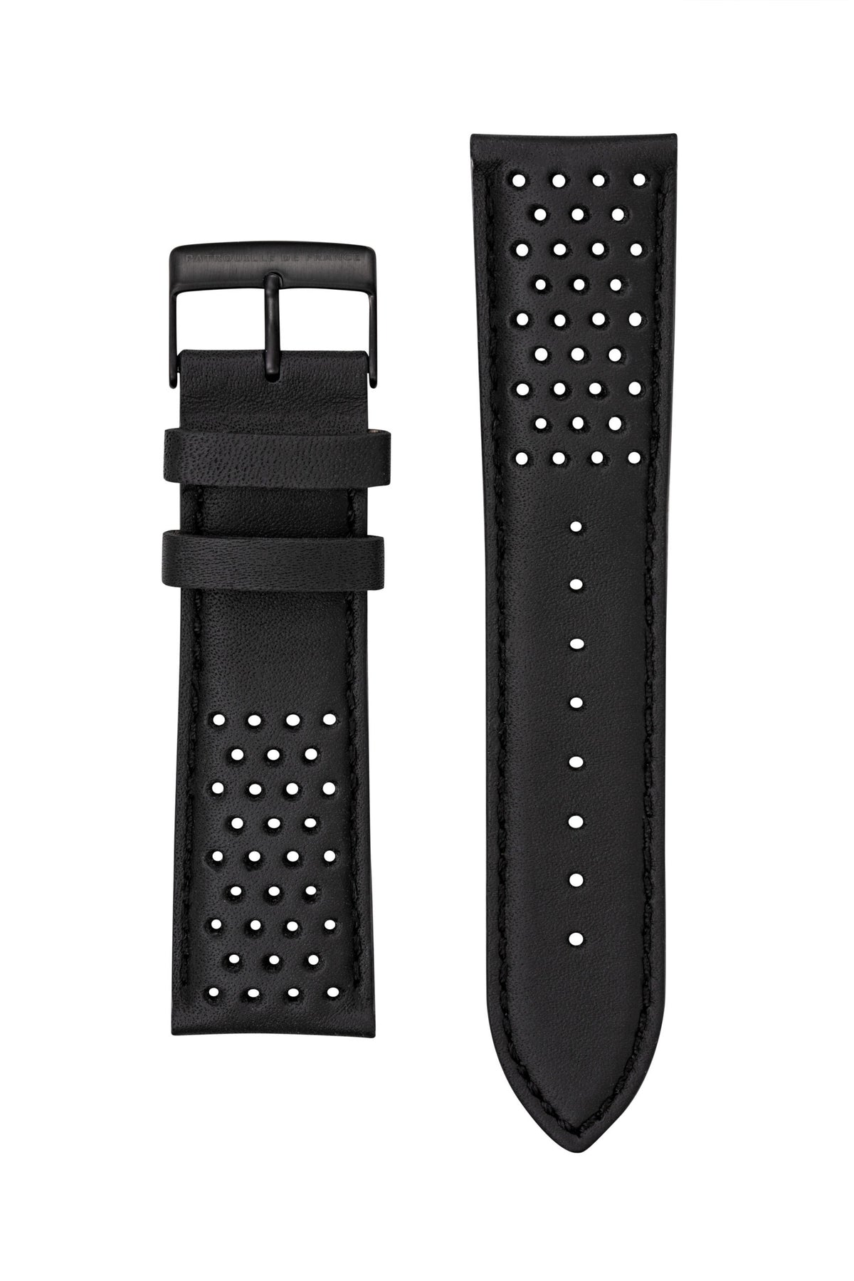Bracelet Cuir Noir Perforé 24mm