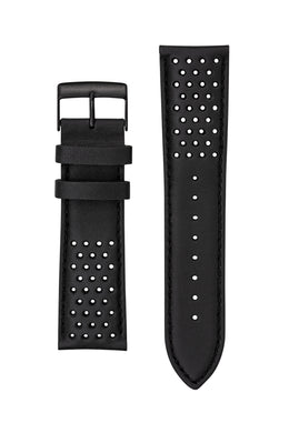 Bracelet Cuir Noir Perforé 24mm