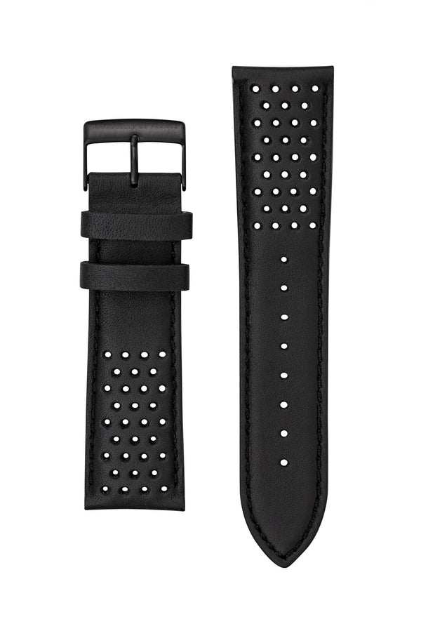 Bracelet Cuir Noir Perforé 24mm