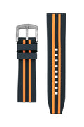 Bracelet Silicone Noir et Orange 22mm
