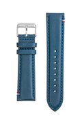 Bracelet Cuir Bleu Surpiqué Tricolore 22mm