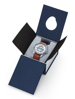 Montre Automatique Cadran Gris Métal Cuir marron A8-100ED-668130