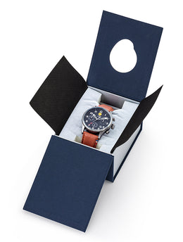 Montre Chronographe Cadran Noir Bracelet Marron A7-100EG-668138