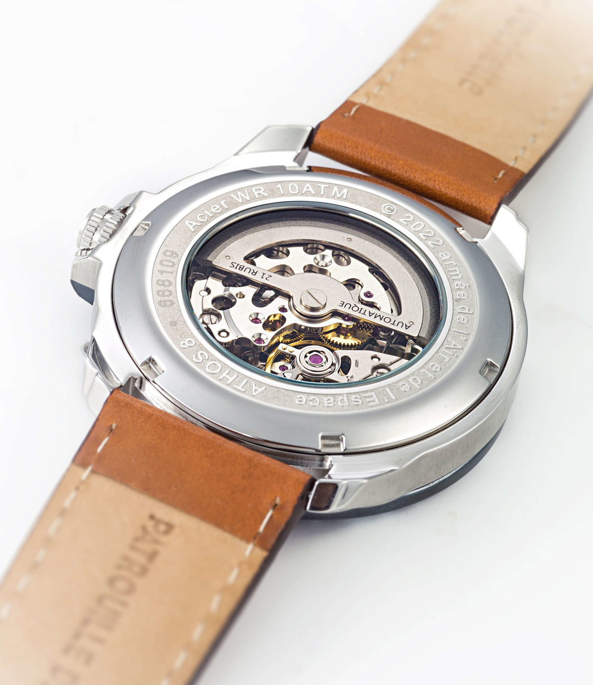 Montre Automatique Bleu Cuir marron A8-100ED-668109