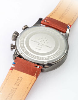 Montre Chronographe Cadran Noir Bracelet Marron A7-100EG-668138