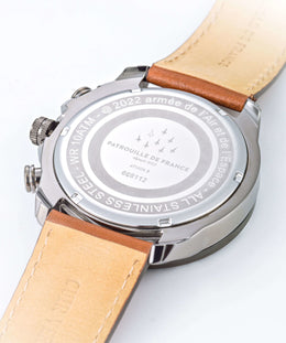 Montre Double Fuseau Cadran Bleu Bracelet Marron A3-100IG-668112