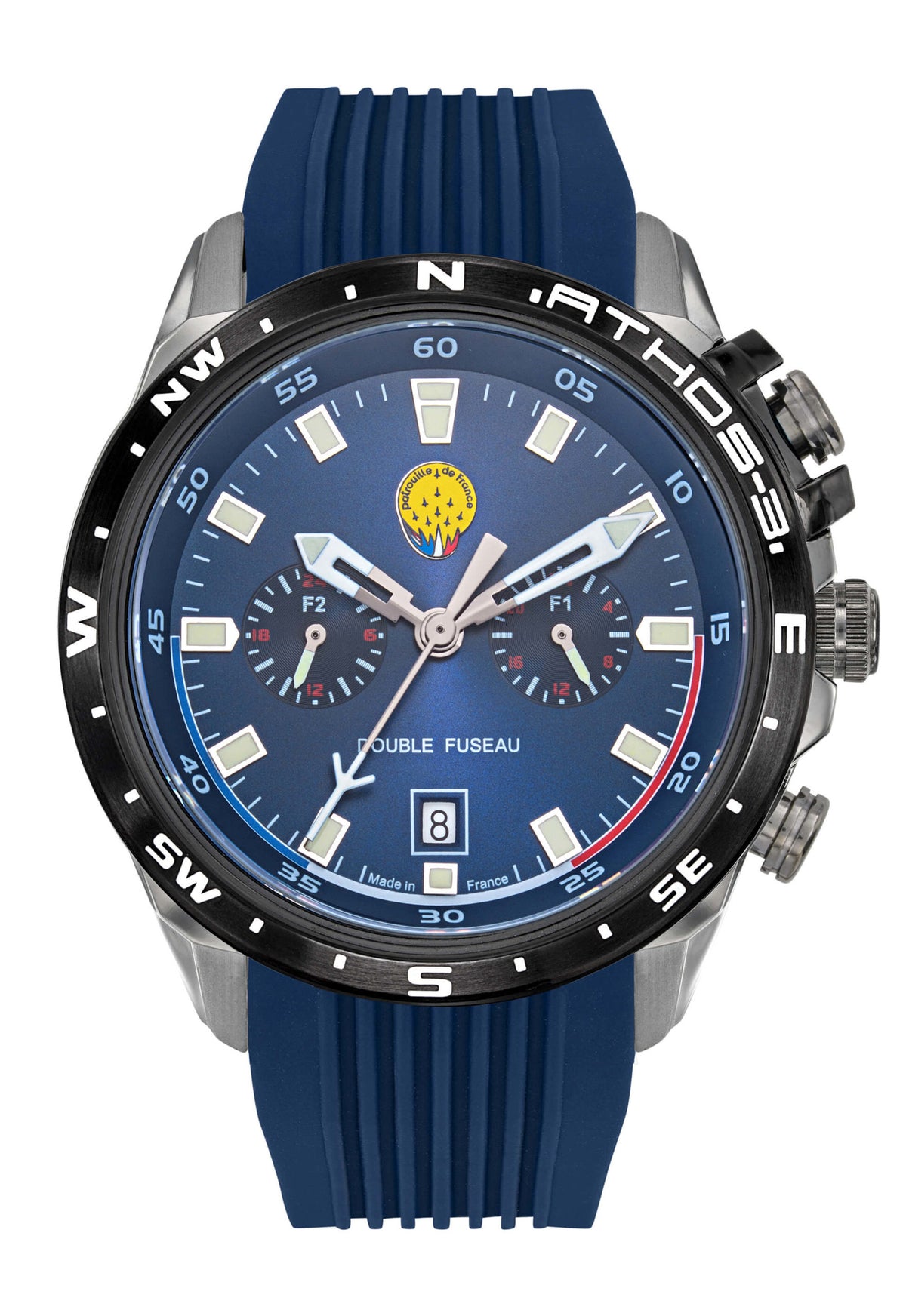 Montre Double Fuseau Cadran Bleu Bracelet Bleu A3-100IG-668113