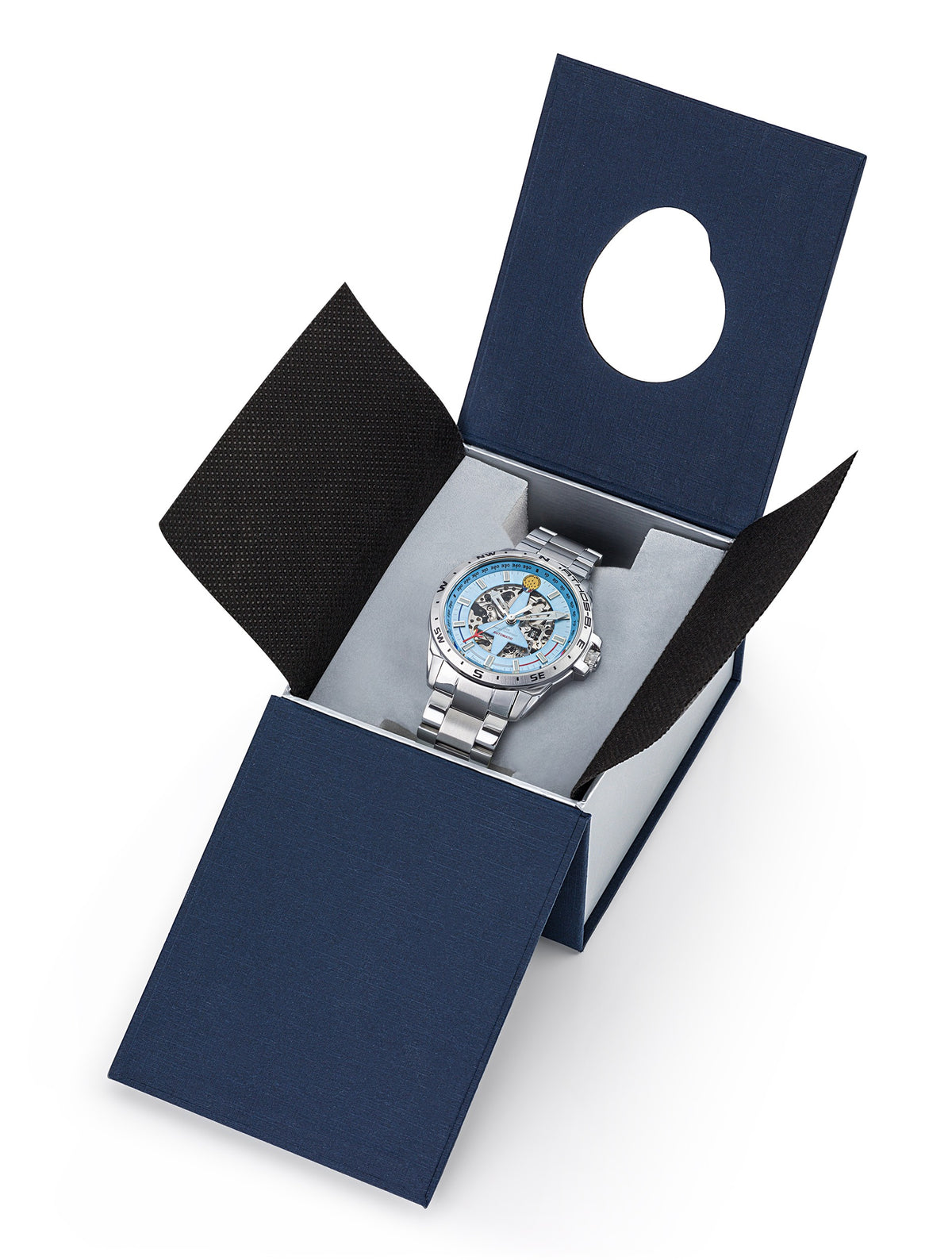 Montre Automatique Acier Cadran Bleu Clair A8-100ED-668144