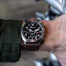 Montre Rafale Solo Display COACH Chrono Vert Cuir Marron 666026