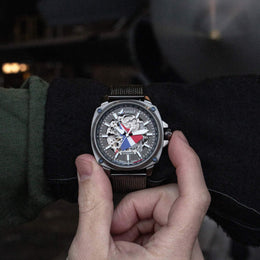 Montre Rafale Solo Display PILOTE Automatique Acier Gun 666038