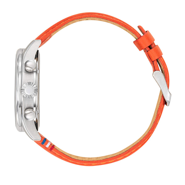 Montre Chronographe Cadran Bleu Cuir Orange A7-100EG-668137